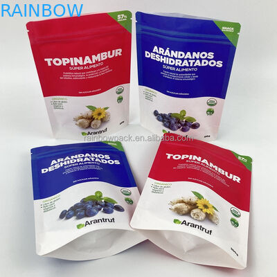 Druk cyfrowy wielokrotnie używalny biodegradowalny, przyjazny dla środowiska, stand-up pouch, biały papier kraft, zamek z cypressem, torba z cypressem