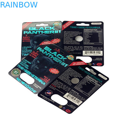 USA Rynek Pigułki do seksu Papierowa Pęcherzyk Kartka pakowanie dla nosorożca 69 / Tygrys / Czarna Mamba Pigułki
