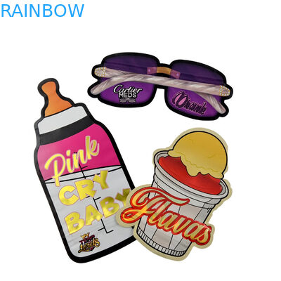 3.5g Niestandardowe opakowanie I drukowanie logo Specjalny Unikalny w kształcie wnętrza Drukowany holograficzny wycięty z sakiewki Mylar