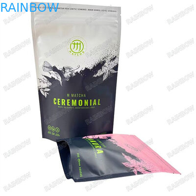 Ceny produkcji Niestandardowo wydrukowane worki z folii aluminiowej Matte Mylar Bags With Tear For Green Tea
