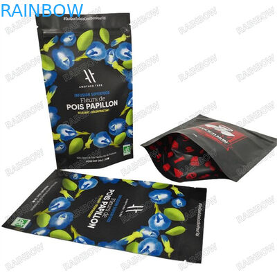 Ceny produkcji Niestandardowo wydrukowane worki z folii aluminiowej Matte Mylar Bags With Tear For Green Tea