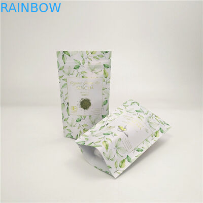 co przyjazny 3 strony cieplnie uszczelnione torebki z papieru kraft recykling czarne logo drukowane małe 5 gram papierowe torebki