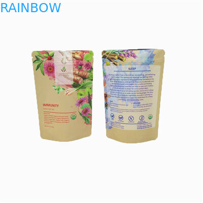 Niestandardowy worek do herbaty Ziplock Aluminium Foil Tea Packaging Stand Up Pouch Mylar Bag For Coffee