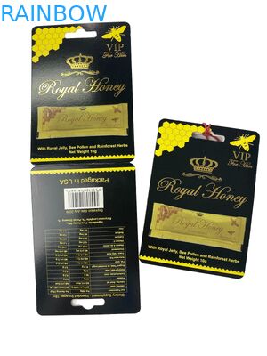 Zindywidualizowane logo Royal Honey VIP Sachet Packaging Paper Card Złota folia papierowa Karta do kij miodu