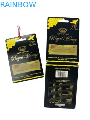 Zindywidualizowane logo Royal Honey VIP Sachet Packaging Paper Card Złota folia papierowa Karta do kij miodu