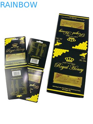 Zindywidualizowane logo Royal Honey VIP Sachet Packaging Paper Card Złota folia papierowa Karta do kij miodu