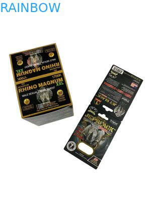 Gorąca sprzedaż Pigułki na zamówienie Opakowanie Kartka papierowa Tabletka nosorożec Tabletka Drukowana kartka papierowa z pęcherzem