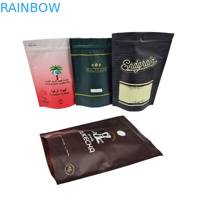 Odporny na wilgoć, zamontowany z tworzyw sztucznych Mylar Stand Up Pocket Matte Dry Coffee Bean Ziplock Packaging