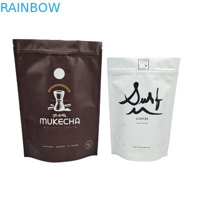 Niestandardowe worki kolorowe logo drukowane opakowania kawa stand up torby z zamkiem z zaworami