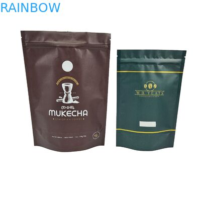 Zestawy plastikowe stand up z zawórem odgazowującym 100 g 250 g plastikowe torebki do pakowania ziaren kawy