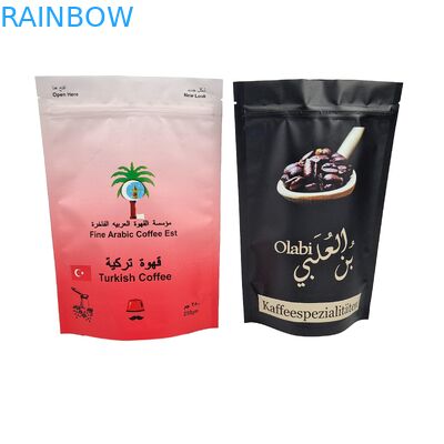 Arabica Kawa ziarna Niestandardowe opakowanie drukowane Niedotwarzalne Zipper Mylar Plastic Stand Up Bags