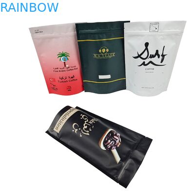 Arabica Kawa ziarna Niestandardowe opakowanie drukowane Niedotwarzalne Zipper Mylar Plastic Stand Up Bags
