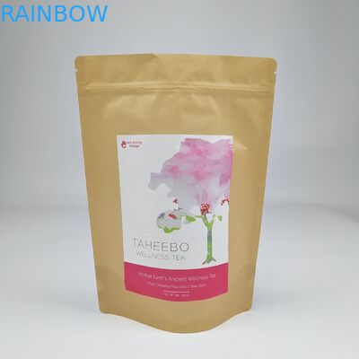 Doypack Ziplock Brązowy Biały Kraft Craft Papier Stojące Worki Opakowania Żywnościowe Opakowania zapachowe Torby Zipper