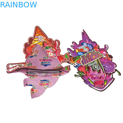 Plastikowe opracowanie na zamówienie specjalny kształt opakowanie wydrukowane hologram folia cukierki dziecięce dowód Mylar wyciąć worki