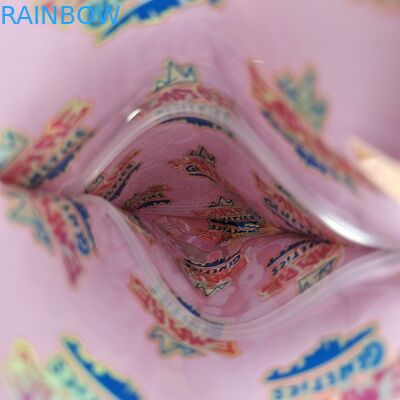 Niestandardowe logo matte, plastikowa torebka w kształcie z powrotem zamknięta, odporna na zapach, zębatka 3,5 Mylar Bags for Candy