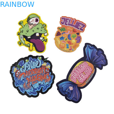 Niestandardowe wycięte plastikowe drukowane logo, odporne na zapachy, 3.5 opakowania spożywcze, opakowania z ziplockem, zjadalne przekąski, torby Mylar