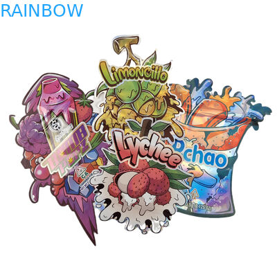 Odporny na zapach, wydrukowany na zamówienie, 3,5 g, wyjątkowy, nieporządny, specjalnego kształtu, opakowanie żywności, worki do wycinania, z opuszczeniem, worki Mylar