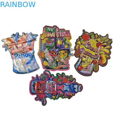 Wysokiej jakości logo specjalny kształt zapachowy zamek zamknięty nieregularny unikalny wycinek 3,5 g worki Mylar do ciasteczek cukierniczych