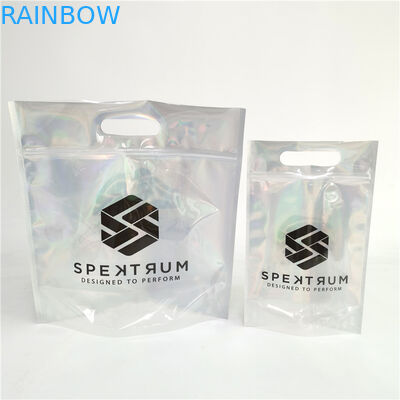 Zastosowane logo Zip Lock Bags Flat Holografic Film Mini Mylar Three Side Seal