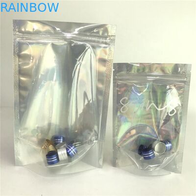 Zastosowane logo Zip Lock Bags Flat Holografic Film Mini Mylar Three Side Seal