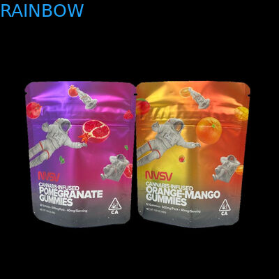 3.5 Gramy Plastic Bags Packaging Custom Label Drukowane CBD Cookies Znów zamykane