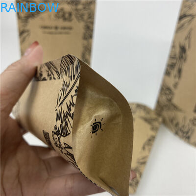 Promocyjny stand up pouch Food Grade Heat Seal Drukowany Biodegradable Custom Food Kraft Paper Bag Z Zipperem