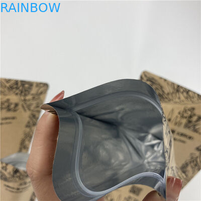 Promocyjny stand up pouch Food Grade Heat Seal Drukowany Biodegradable Custom Food Kraft Paper Bag Z Zipperem