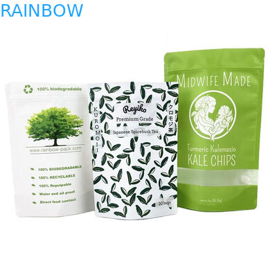 Zindywidualizowane logo 100% biodegradowalny papier kraft, torby do jedzenia, proszek, orzechy spożywcze, opakowanie, pusty, szczupły worek do herbaty