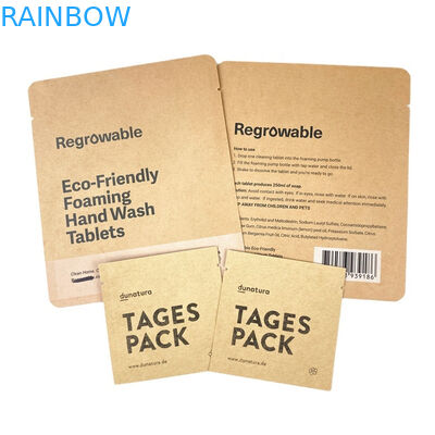 OEM Custom Logo Biodegradable Kraft Paper Bags for Cookie Cake Nuts Edibles Powder Pet Food Smell Proof Bag With Window