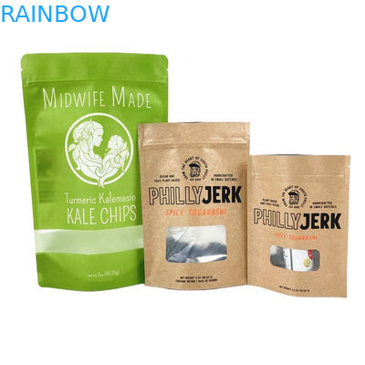 Niestandardowe logo białe torebki z papieru Kraft do ciasteczek, orzechów i ciasteczek Żywność dla zwierząt domowych w proszku 100% biodegradowalna, odporna na zapach B