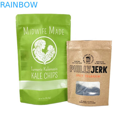 Eco Friendly Customized Logo 100g 250g Kraft Paper Tea Coffee Nuts Powder Bag Powtarzalna torebka z papieru Kraft