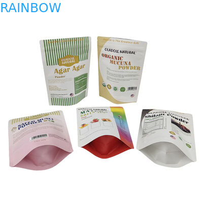 Sprzedaż hurtowa Niestandardowa Książka Kraft do jedzenia Mleka orzechy Ryż Przyprawy do herbaty Biodegradowalne torebki Mylar