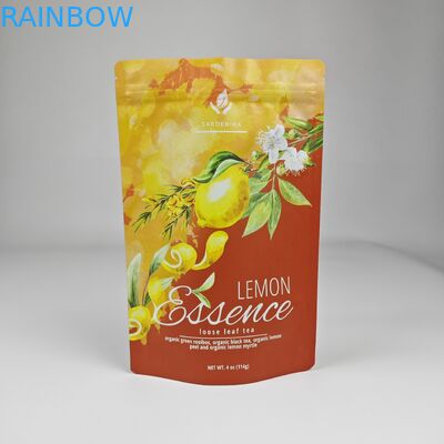Niestandardowe plastikowe torby stojące, otwierające się, odporne na wilgoć, 250g torby do pakowania herbaty