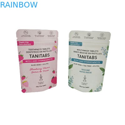 Ekologicznie kompostowalna torebka Kraft z ponownie zamykalnym zamkiem do opakowania proszku kosmetycznego