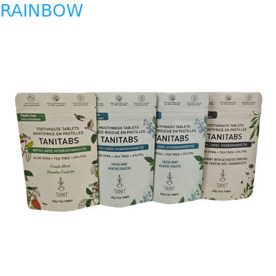 Ekologicznie kompostowalna torebka Kraft z ponownie zamykalnym zamkiem do opakowania proszku kosmetycznego