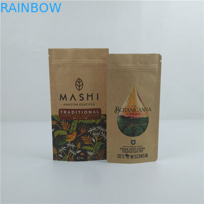 Niestandardowa torba z zamkiem, pieczęć cieplna, drukowana biodegradowalna torba z papieru Kraft.