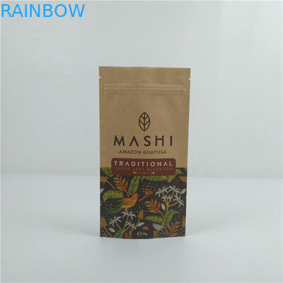 Niestandardowa torba z zamkiem, pieczęć cieplna, drukowana biodegradowalna torba z papieru Kraft.