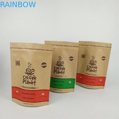 Stand Up Zipper Laminated Kraft Paper Coffee Beans Worki do pakowania z zawórem odgazowującym