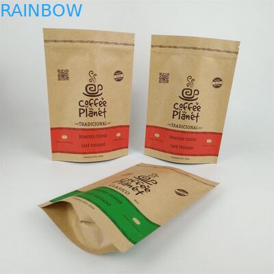 Stand Up Zipper Laminated Kraft Paper Coffee Beans Worki do pakowania z zawórem odgazowującym