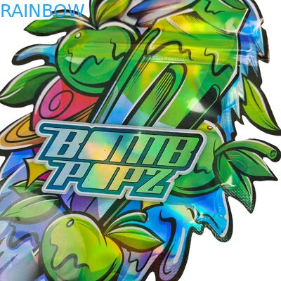 Jadalne Cali 3,5g 7g Mylar Ziplock Miękki w Dotyku Odporny na Zapachy Nieregularny Kształt Ciasteczka Wykrojnik Opakowanie Plastikowa Saszetka