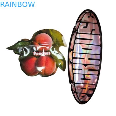 Wewnątrz Drukowane Torby Mylarowe Zioło Tytoń Jadalne Żelki Ciasteczka Opakowania Błyszczące Zgrzewane Specjalny Kształt Plastikowe Torby