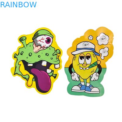 Niestandardowy kształt 3,5g Pudełko wystawowe Mylar Bags Child Proof Soft Touch Die Cut Bag dla 1g 3,5g 7g 14g 28g Jadalne tworzywo sztuczne