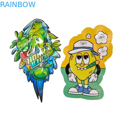 Niestandardowy kształt 3,5g Pudełko wystawowe Mylar Bags Child Proof Soft Touch Die Cut Bag dla 1g 3,5g 7g 14g 28g Jadalne tworzywo sztuczne