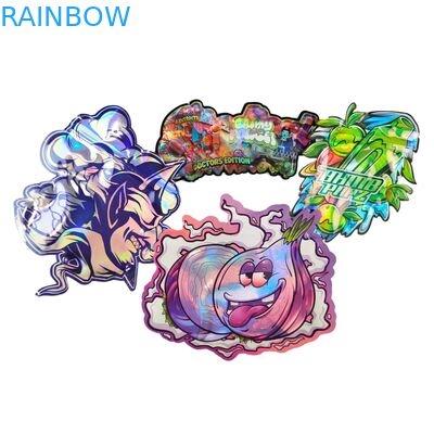 Niestandardowy kształt 3,5g Pudełko wystawowe Mylar Bags Child Proof Soft Touch Die Cut Bag dla 1g 3,5g 7g 14g 28g Jadalne tworzywo sztuczne