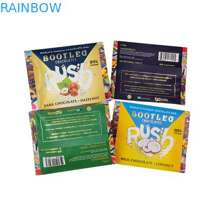 Jedliwa folia aluminiowa worek z tylnym pieczęciem Mały plastikowy mylar owsiany czekoladowy bar energetyczny ciasteczko przekąski cukier opakowania worek