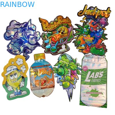 Żywnościowe torebki Mylar Doypack Die Cut Cali 3.5g 7g 14g 28g Sugar Cookie Błyszczące/matowe Odporne na zapachy Torebki strunowe