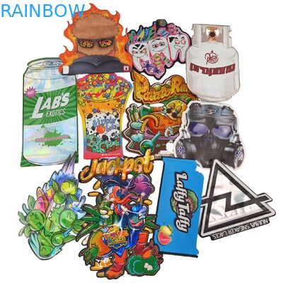 Zamykana na suwak holograficzna torba Mylar w kształcie wykrojnika, folia aluminiowa zgrzewana termicznie, nieregularna torebka do żelków z grzybami