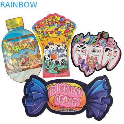 Spersonalizowane logo 3,5g 7g 14g Zamykana torebka z tworzywa sztucznego PE do pakowania żywności, zamykana na suwak, foliowa torebka Mylar, odporna na zapachy, na zioła, żelki