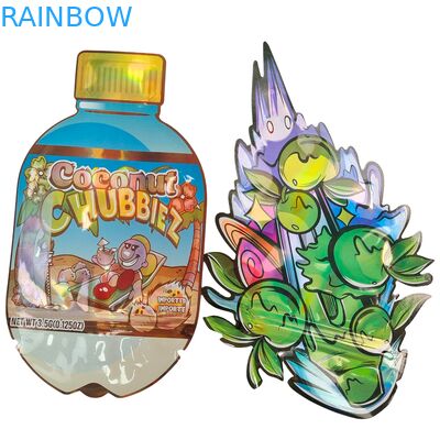 Gorąca sprzedaż Glossy Die Cut Mylar Bag With Zipper Żywność Bezwonna od zapachu 3,5 7g 14g 28g Grzyby Gummies Custom Printing Plastic Bag