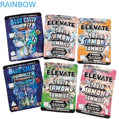 3.5g Torebki Mylar do żelków z ekstraktem z grzybów Opakowanie Doypack z zamkiem błyskawicznym, odporne na zapachy, stojąca torebka